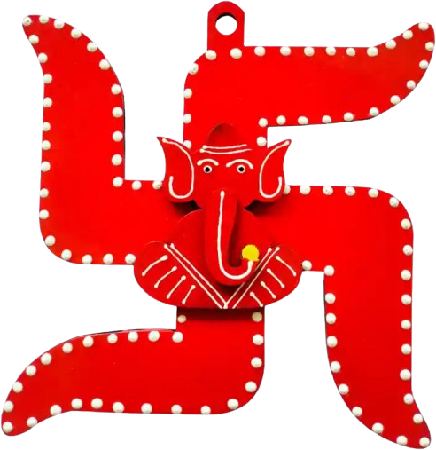 Red Swastik with Ganeshji Special for Door Entrance,Vastu,Evil Eye