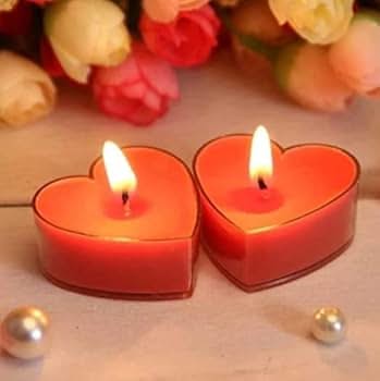 Heart Shaped Rose Scented Tea Light Candles(10pcs)