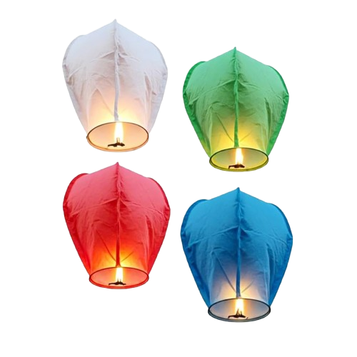 Sky Lantern Hot Airs Balloon Paper Lantern, Pack of 4(Multicolour)