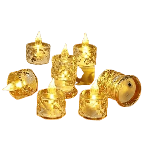 perpetual LED Candles for Home Decoration - 6 Pcs Electric Flameless & Smokeless LED Diya Lights