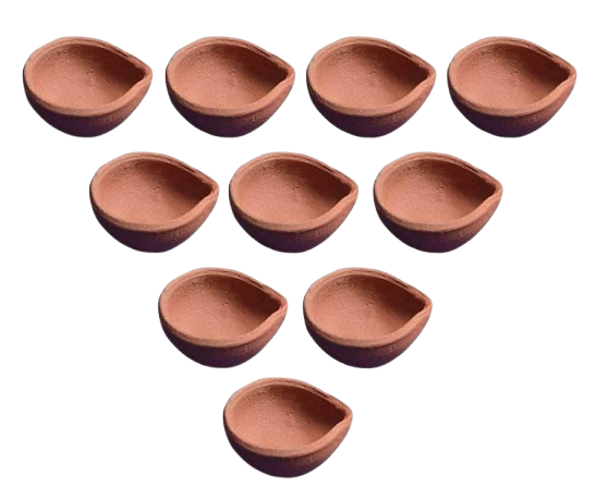 Clay Traditional Diwali Ke Diyev (pack of 12)