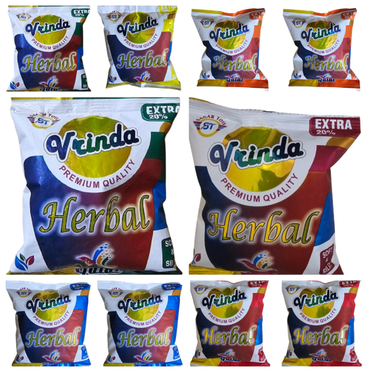 Eco-Friendly Holi Gulal, Premium Quality  Pack of 10(Multicolor)