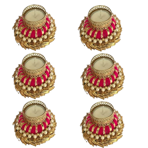 Decorative Diya Tealight Candle Holder/Diwali Decoration, Set of 6, Metal
