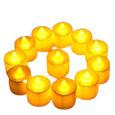 Flameless LED Tealights, Smokeless Plastic Decorative Candles (Yellow Light, Pack of 12)